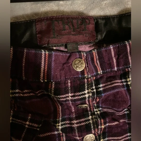 Vintage Tripp NYC Purple plaid mini skirt - Picture 4 of 7